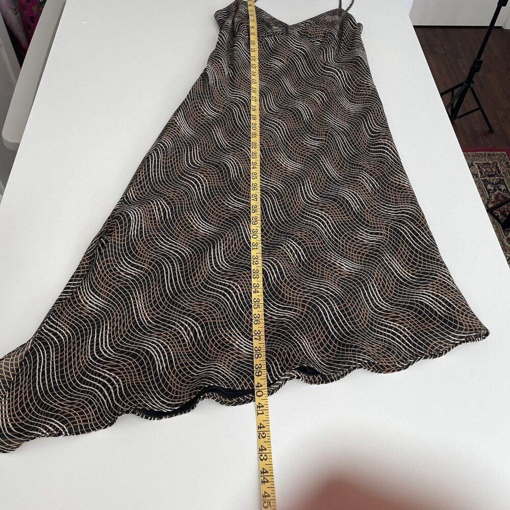 Vintage 90's Y2K Brown Whimsigoth Fairy Grunge Asymmetrical Hem Slip Dress Sz 4 - Picture 6 of 16